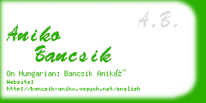 aniko bancsik business card